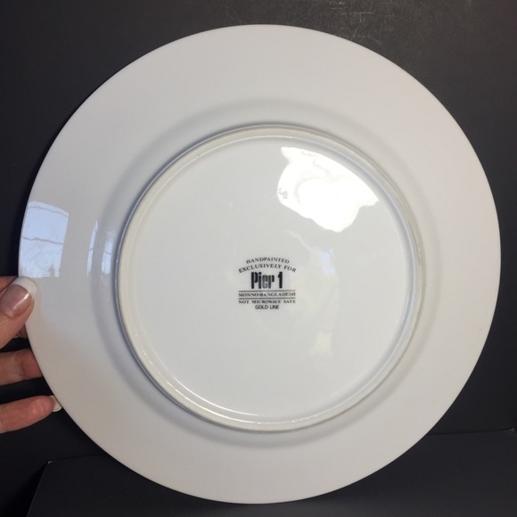 Pier 1 Dining Pier Gold Line Hand Painted Dinner Plate Poshmark